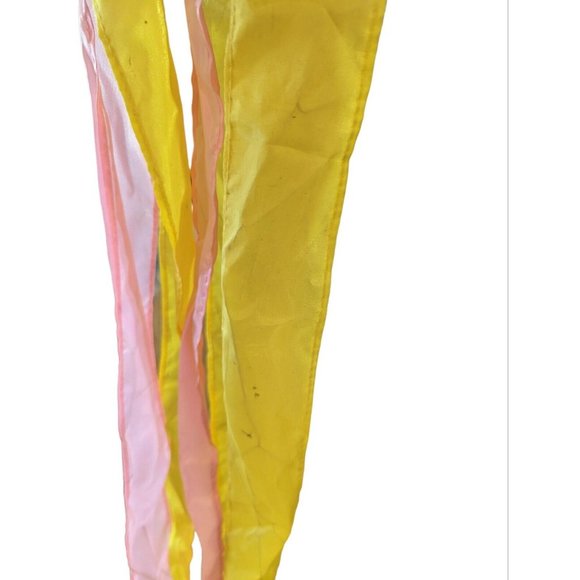 Vintage Easter Garden Nylon Wind Sock Easter Bunny Flowers Tassels Tails Flag - Picture 4 of 6